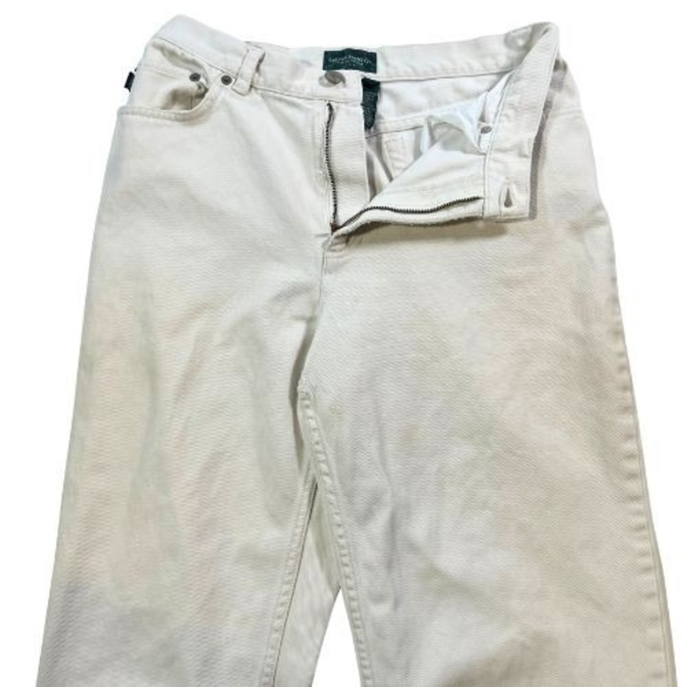 Lauren Jeans Co Jeans Womens Petite 12 White Denim Straight Leg Preppy Travel